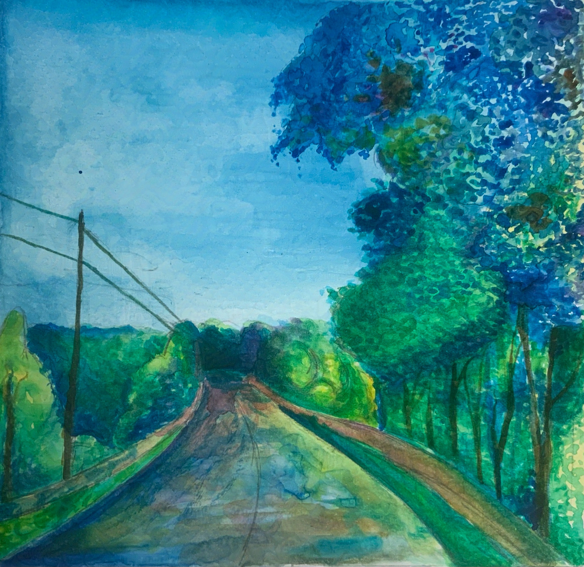 Road, from 2021. Watercolor painting.